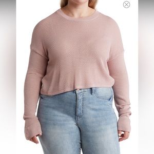 Abound - Nordstrom- Textured Crew Neck Cropped Sweater mauve pink